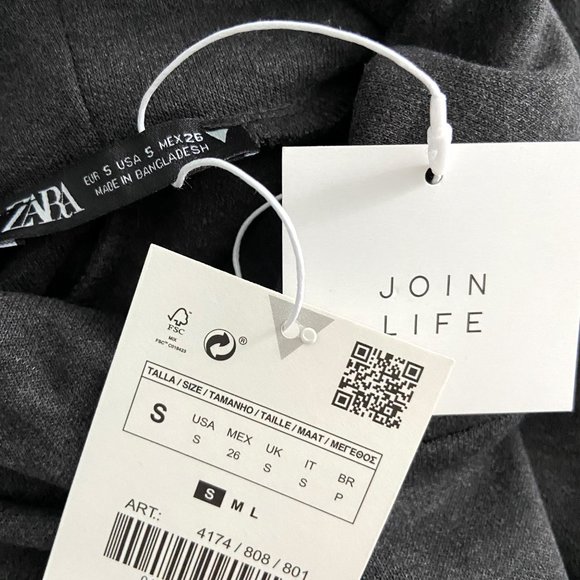 🌸SOLD🌸 NWT Zara | Grey Turtleneck 3/4 Sleeve Mini Dress Tunic Top TRF Small - Picture 9 of 9